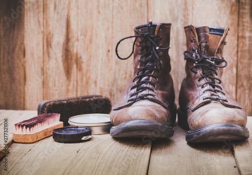Boots leather shoes mainten...
