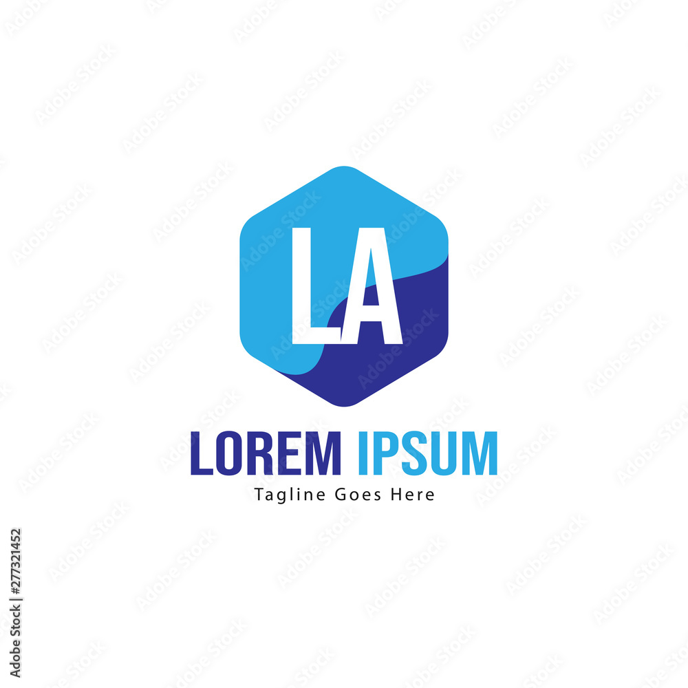 Initial LA logo template with modern frame. Minimalist LA letter logo vector illustration Initial LA logo template with modern frame. Minimalist LA letter logo vector illustration