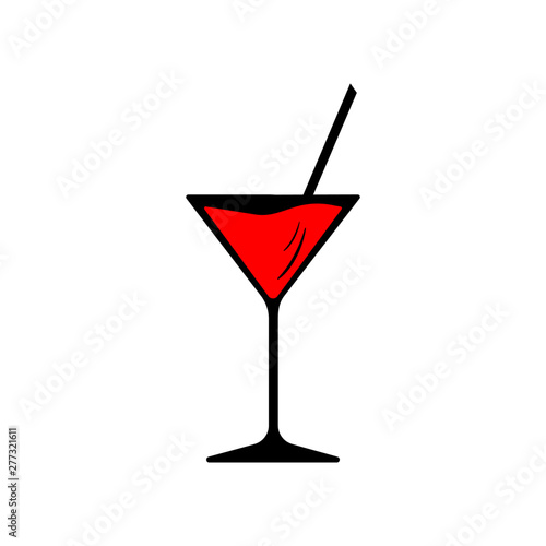 martini glass, vector image