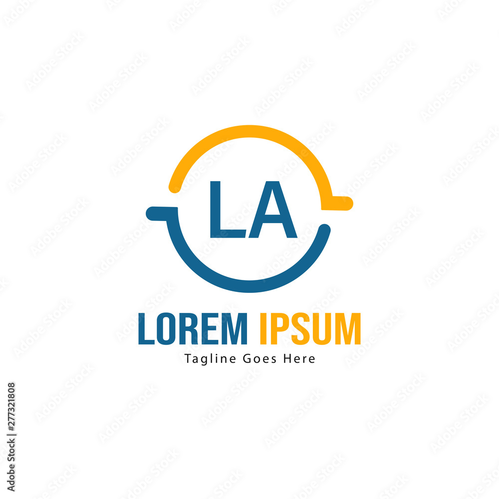 Initial LA logo template with modern frame. Minimalist LA letter logo vector illustration Initial LA logo template with modern frame. Minimalist LA letter logo vector illustration