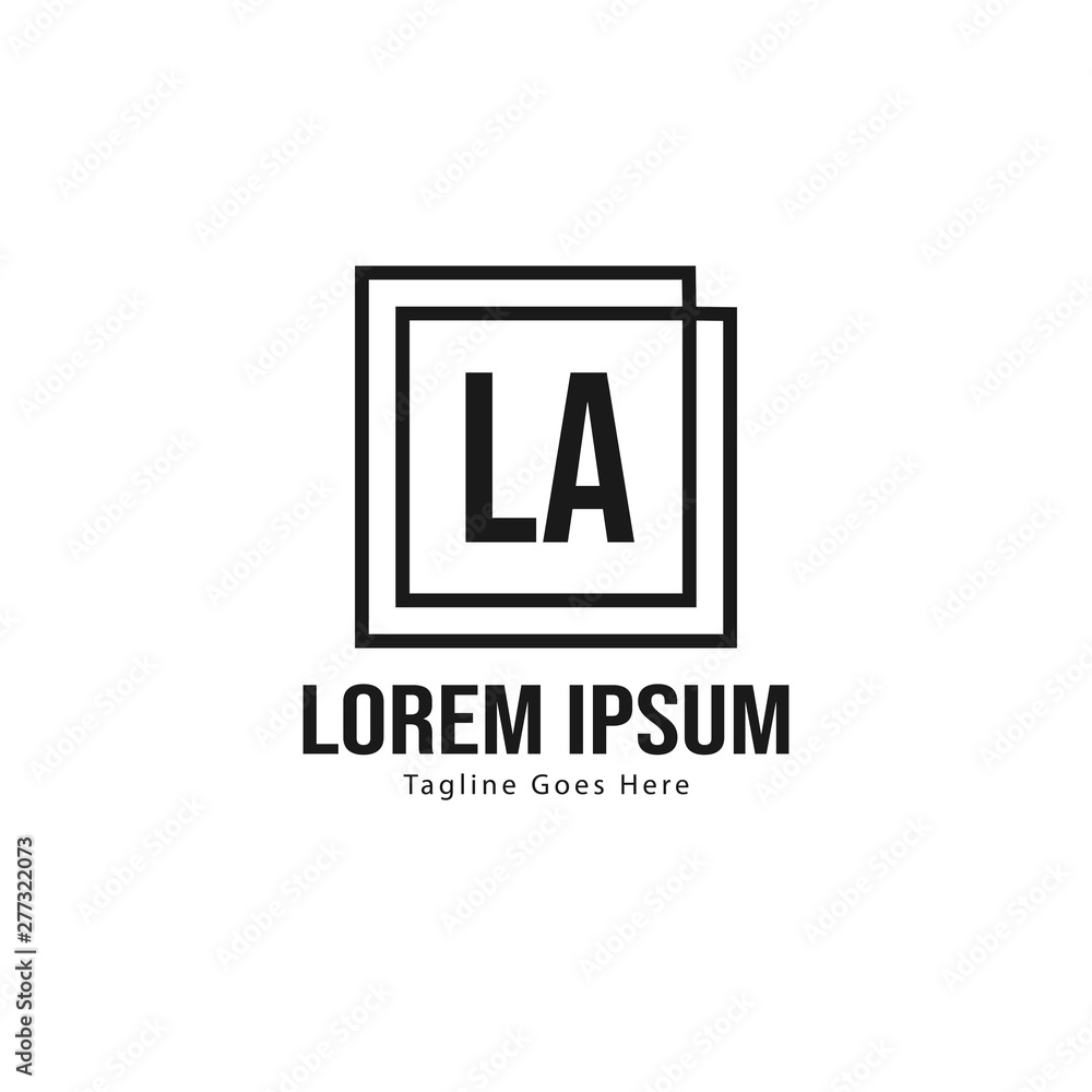Initial LA logo template with modern frame. Minimalist LA letter logo vector illustration Initial LA logo template with modern frame. Minimalist LA letter logo vector illustration