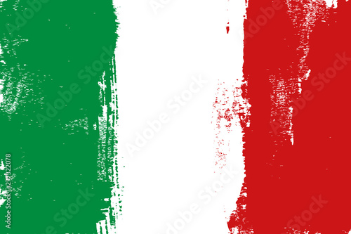 Italy colorful brush strokes painted national country flag icon. Painted texture.