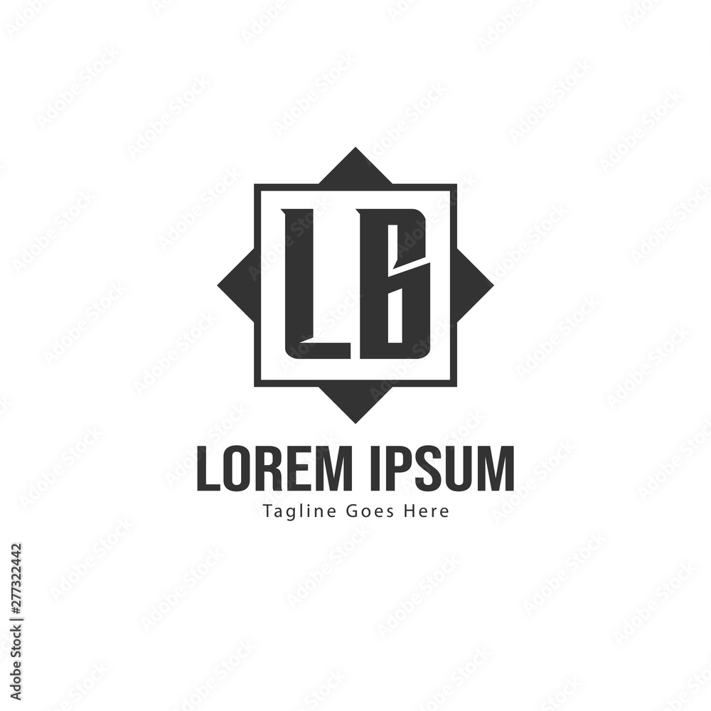 Initial LB logo template with modern frame. Minimalist LB letter logo vector illustration Initial LB logo template with modern frame. Minimalist LB letter logo vector illustration