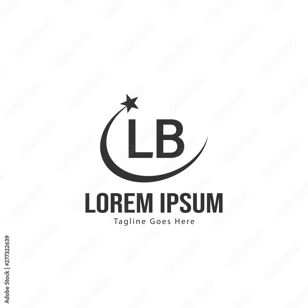 Initial LB logo template with modern frame. Minimalist LB letter logo vector illustration