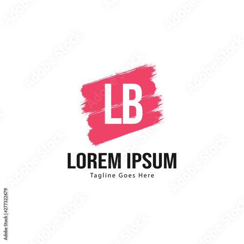 Initial LB logo template with modern frame. Minimalist LB letter logo vector illustration