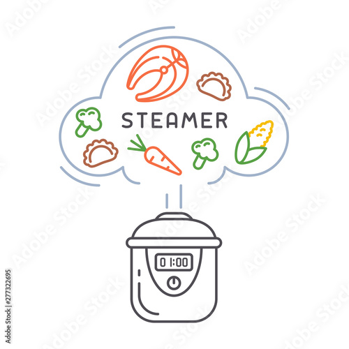 Vector concept of cooking in a double boiler
