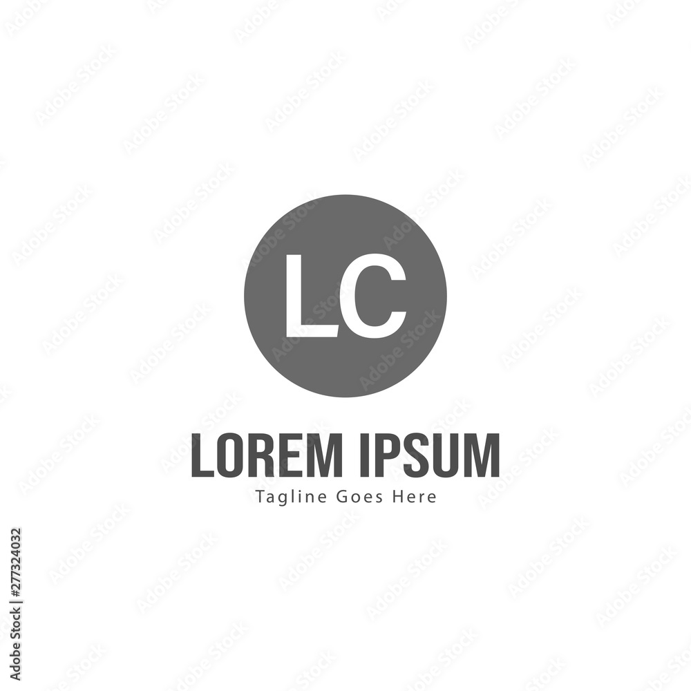 Initial LC logo template with modern frame. Minimalist LC letter logo vector illustration