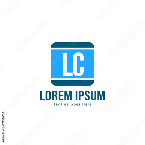 Initial LC logo template with modern frame. Minimalist LC letter logo vector illustration