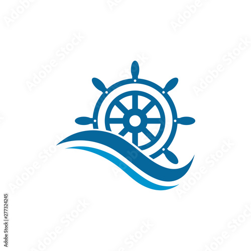Ship steering vector icon illustration template design 