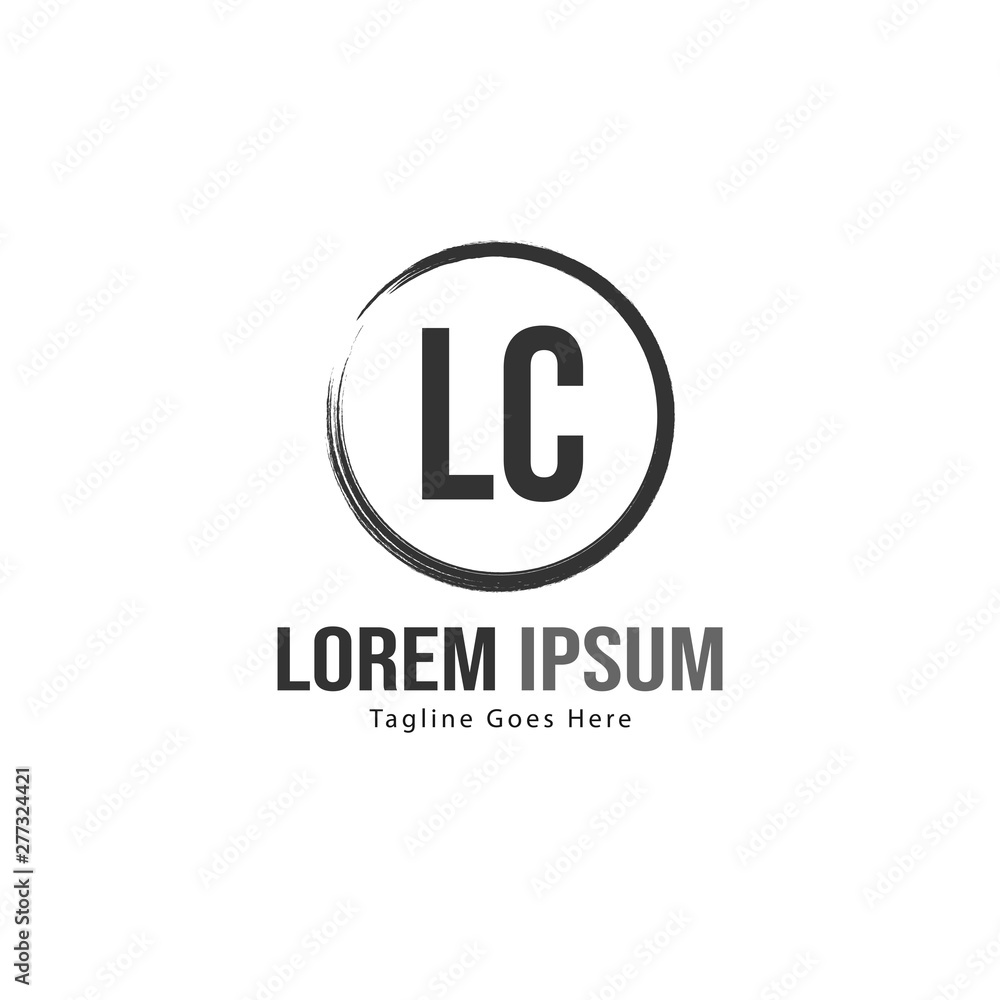 Initial LC logo template with modern frame. Minimalist LC letter logo vector illustration