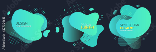 Set of abstract modern graphic elements. Gradient abstract banners with flowing liquid shapes. Dynamical colored forms and line. Template for the design of a logo, flyer or presentation. Vector. photo