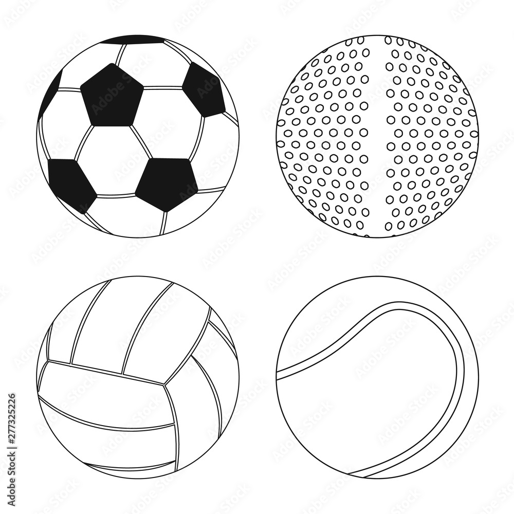 Vector design of sport and ball icon. Set of sport and athletic stock symbol for web. Vector design of sport and ball icon. Set of sport and athletic stock symbol for web.