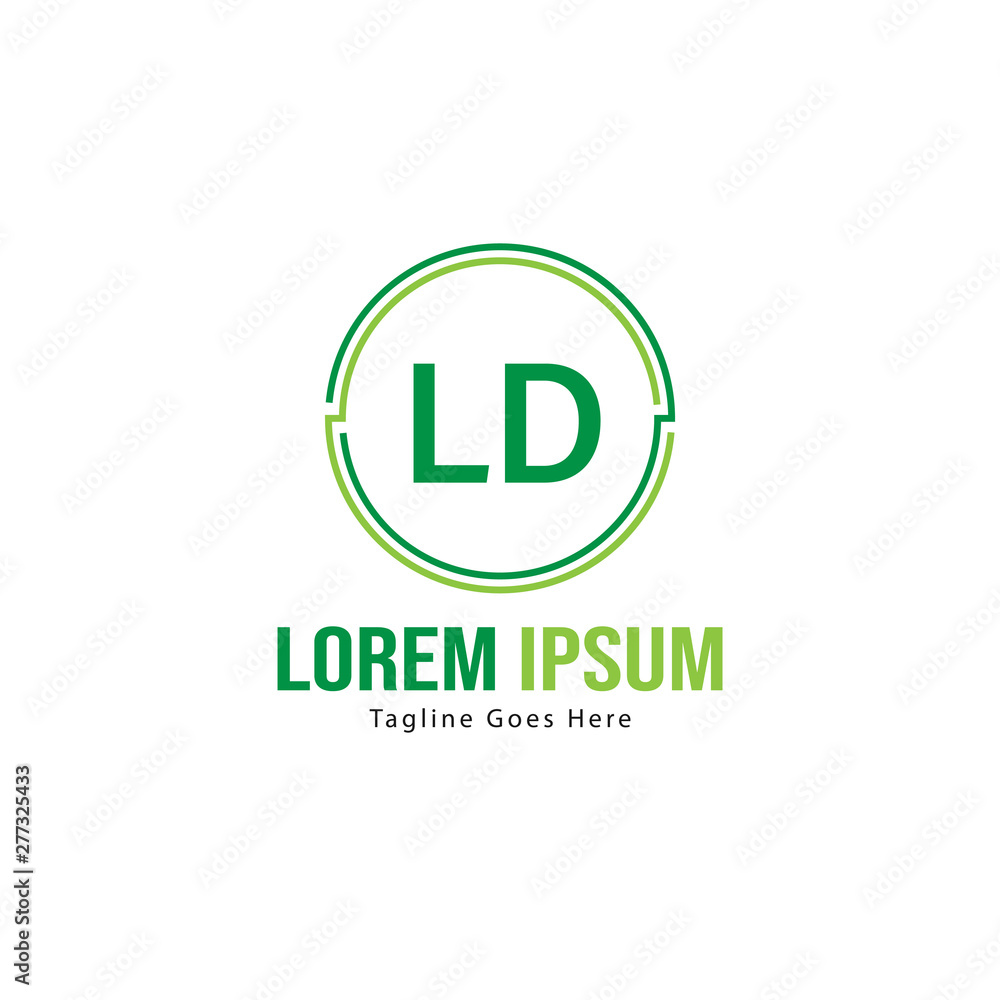 Initial LD logo template with modern frame. Minimalist LD letter logo vector illustration Initial LD logo template with modern frame. Minimalist LD letter logo vector illustration