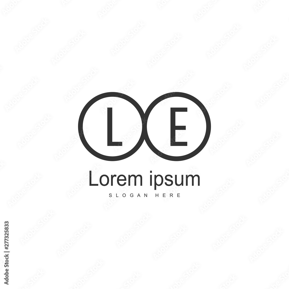 Initial LE logo template with modern frame. Minimalist LE letter logo vector illustration Initial LE logo template with modern frame. Minimalist LE letter logo vector illustration
