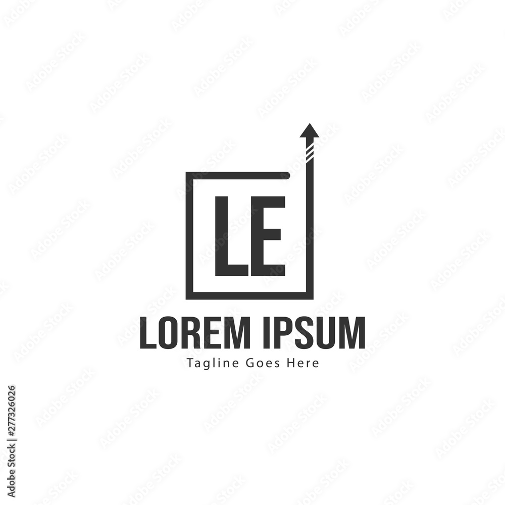 Initial LE logo template with modern frame. Minimalist LE letter logo vector illustration Initial LE logo template with modern frame. Minimalist LE letter logo vector illustration