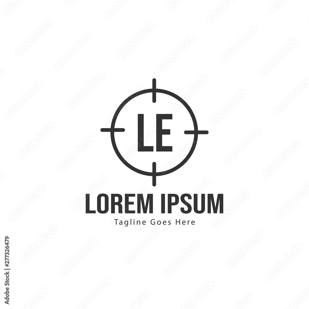 Initial LE logo template with modern frame. Minimalist LE letter logo vector illustration Initial LE logo template with modern frame. Minimalist LE letter logo vector illustration
