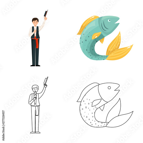Vector design of and historic sign. Collection of and country stock vector illustration.
