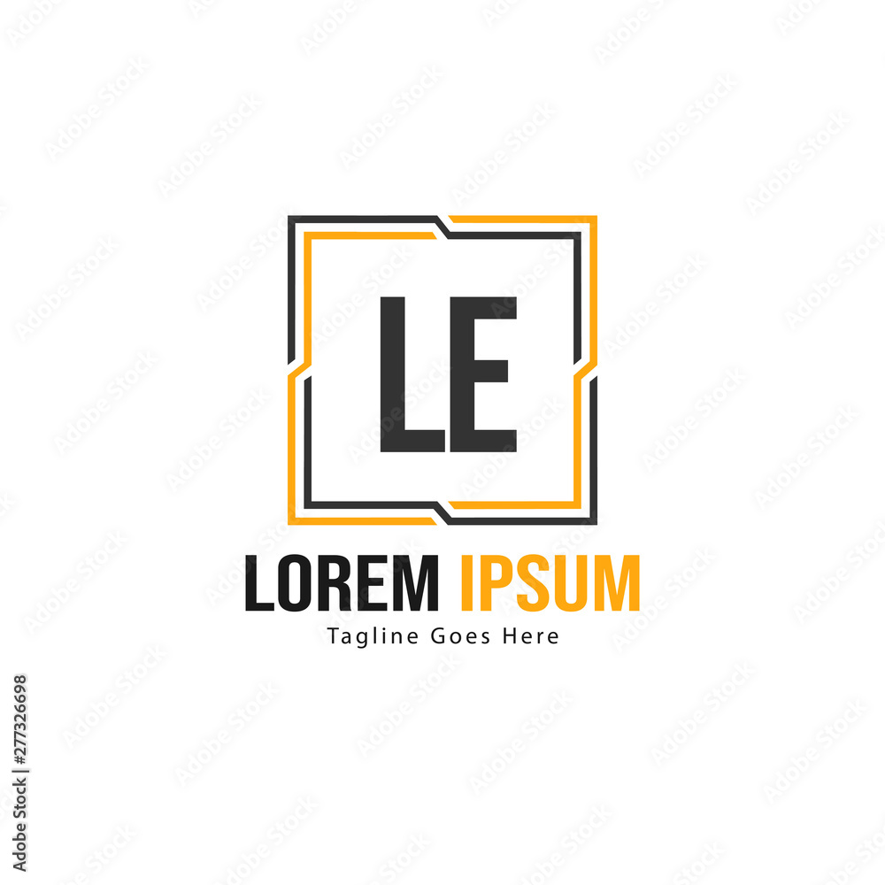 Initial LE logo template with modern frame. Minimalist LE letter logo vector illustration Initial LE logo template with modern frame. Minimalist LE letter logo vector illustration