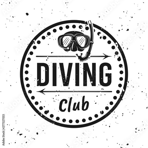 Scuba diving club monochrome round emblem