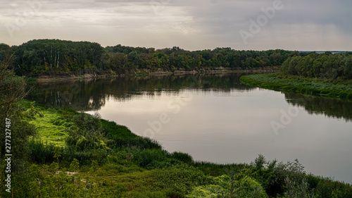 Don River quiet early morning at the village Veshenskaya. Not far from the turn of the river is the house of the writer Mikhail Sholokhov, the author of the novel 