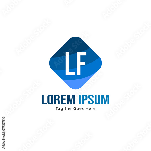 Initial LF logo template with modern frame. Minimalist LF letter logo vector illustration
