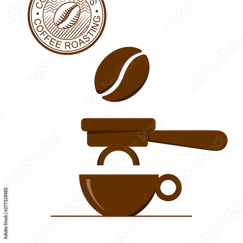 Method of brewing coffee. Vector illustration on white background. Ready for use in your design, promo, advertising and etc. EPS10.	