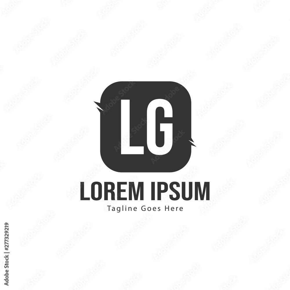 Initial LG logo template with modern frame. Minimalist LG letter logo vector illustration