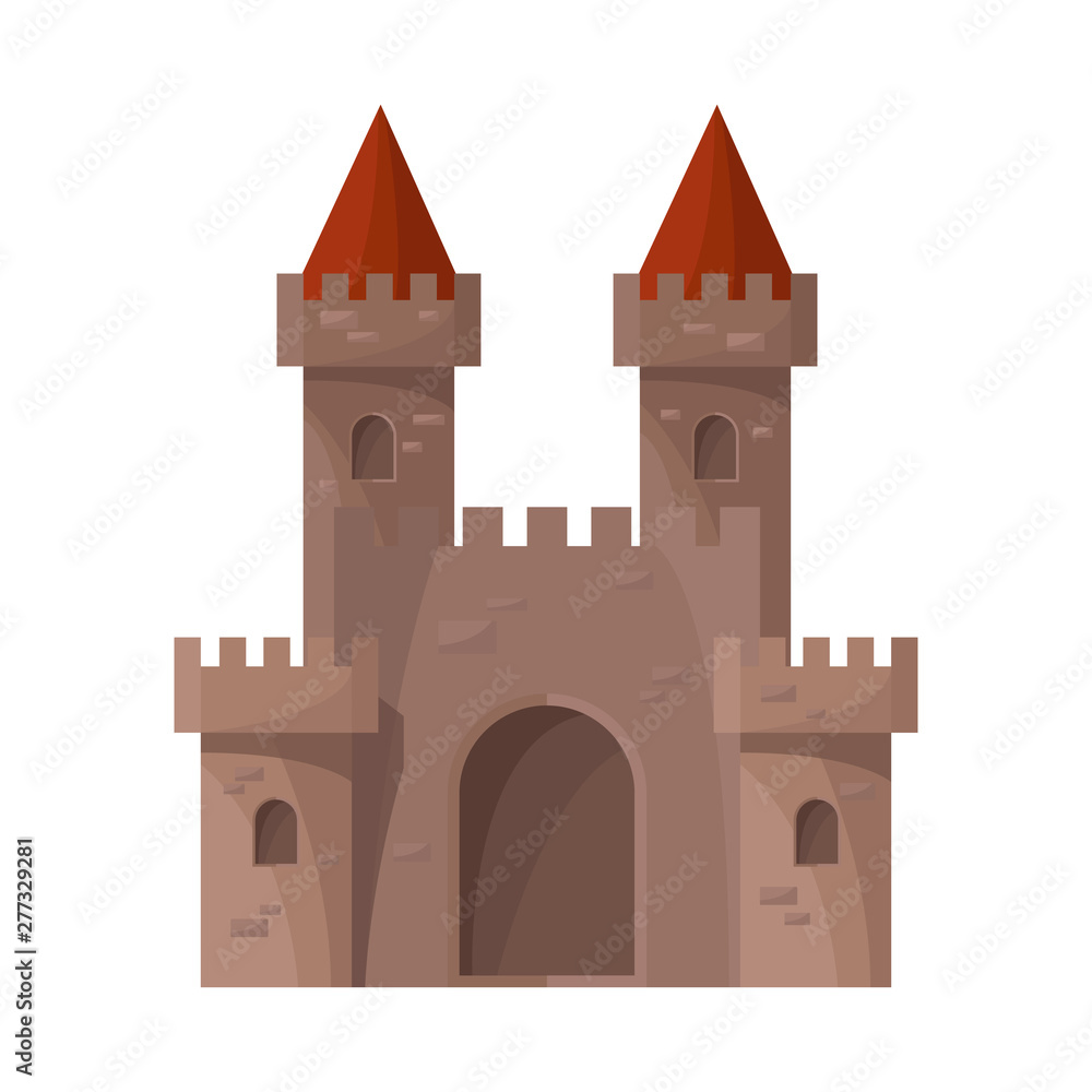 Isolated object of castle and fortress logo. Collection of castle and house vector icon for stock.