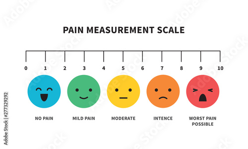 Pain measurement scale flat icon color for assessment tool vector illustration isolated on white
