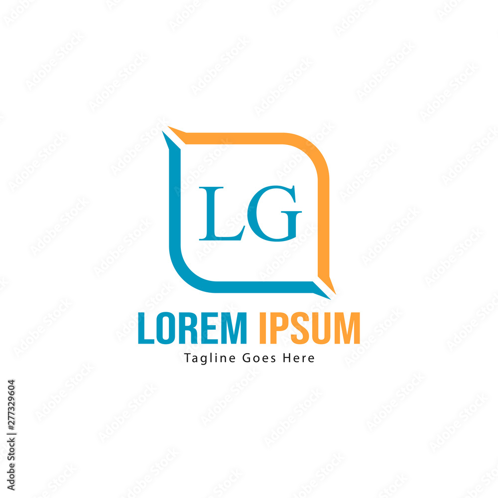 Initial LG logo template with modern frame. Minimalist LG letter logo vector illustration Initial LG logo template with modern frame. Minimalist LG letter logo vector illustration