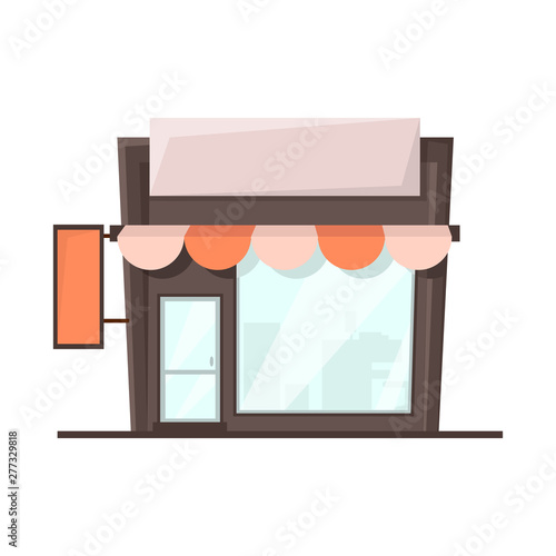 Vector illustration of shop and glass icon. Set of shop and public stock symbol for web.