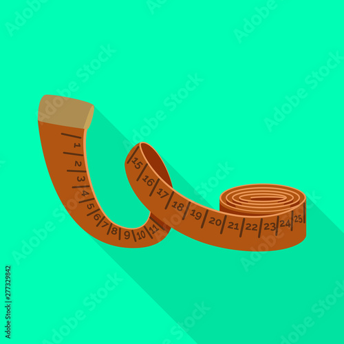 Vector illustration of tape and measure icon. Set of tape and centimeter stock vector illustration.