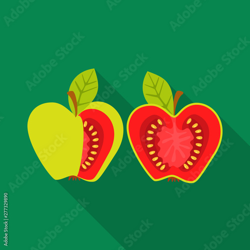 Vector illustration of tomato and apple icon. Set of tomato and fruit stock vector illustration.