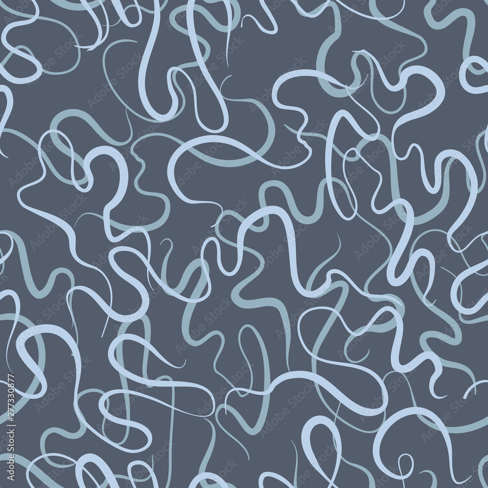 Seamless hand drawn dinamic scrawls. Background with lines and waves. Line art.Chaos pattern. Chaotic background. Tangled texture with lines. 