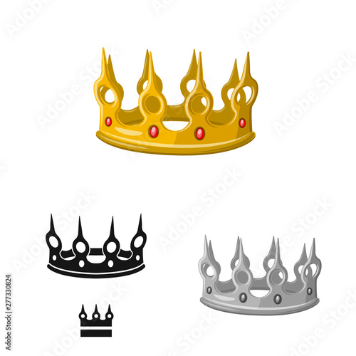 Vector design of medieval and nobility icon. Set of medieval and monarchy vector icon for stock.
