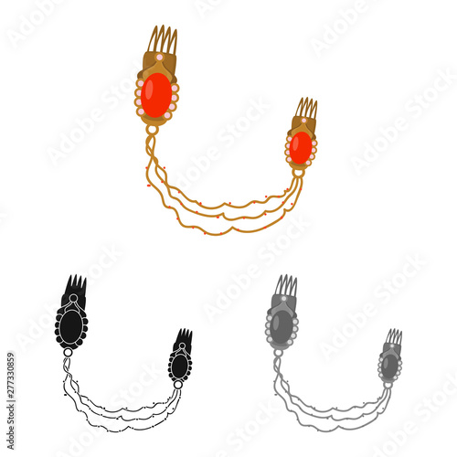 Isolated object of clips and hairpins logo. Collection of clips and accessory stock symbol for web.