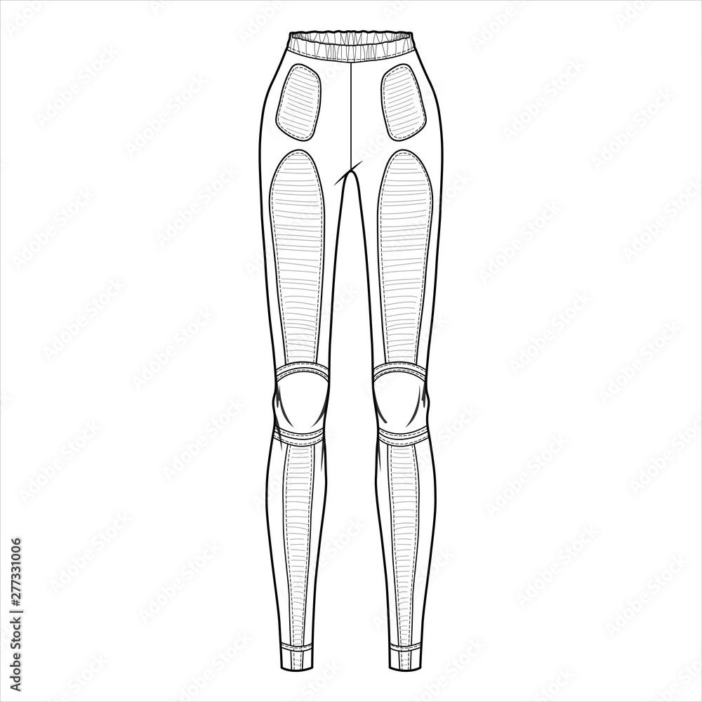 LEGGINGS pants fashion flat sketch template LEGGINGS pants fashion flat sketch template