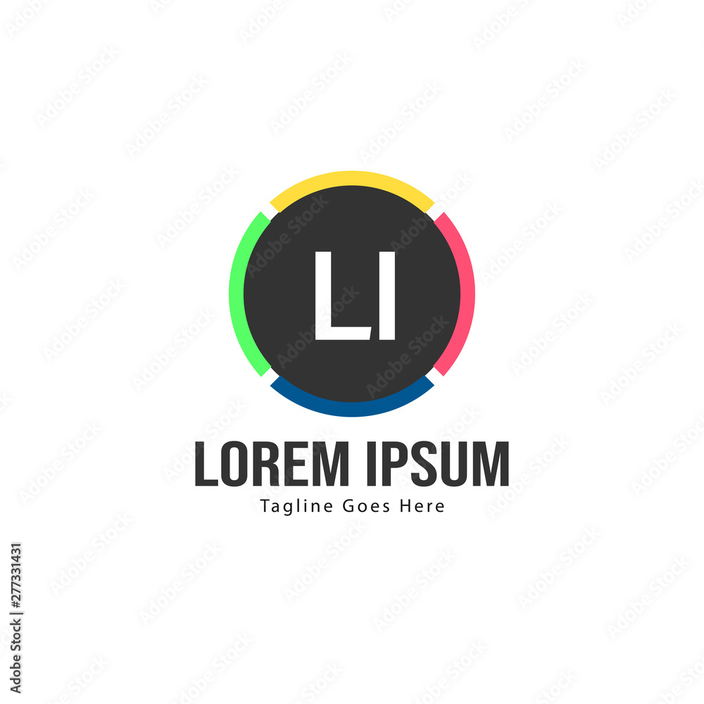 Initial LI logo template with modern frame. Minimalist LI letter logo vector illustration Initial LI logo template with modern frame. Minimalist LI letter logo vector illustration