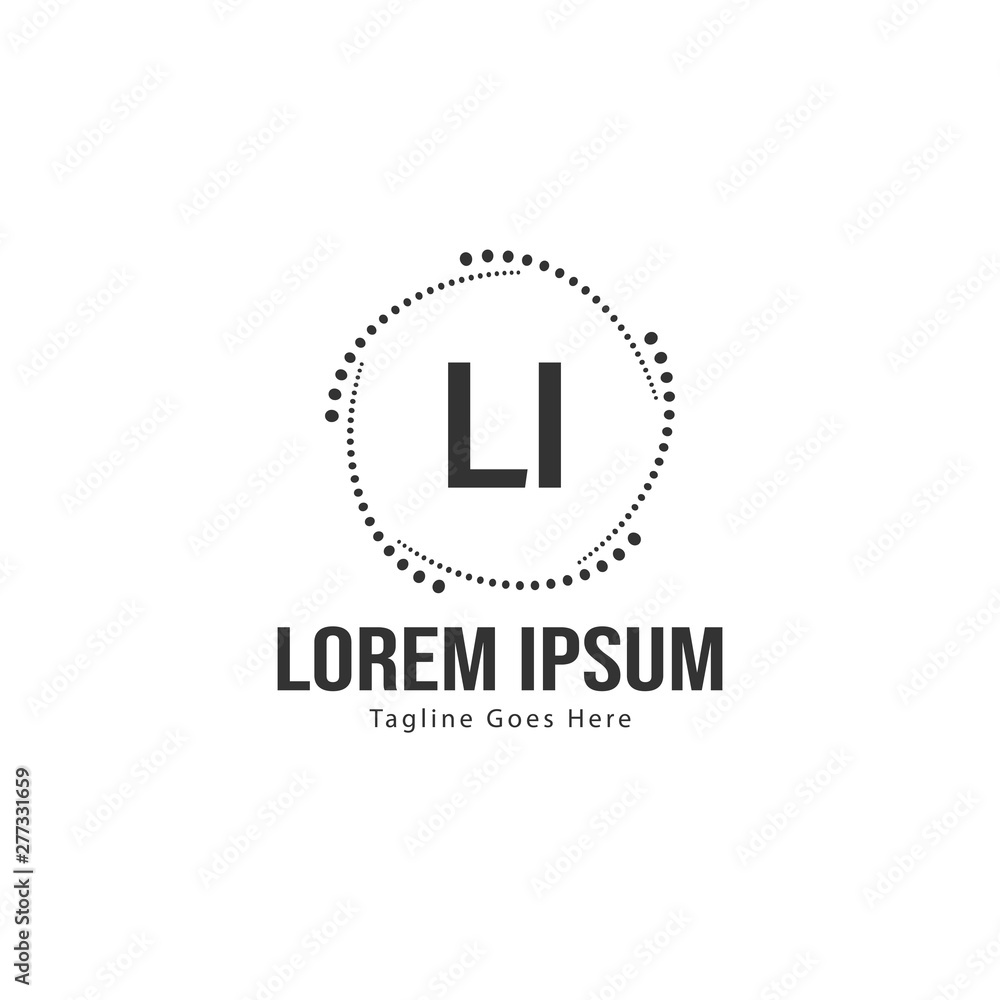 Initial LI logo template with modern frame. Minimalist LI letter logo vector illustration Initial LI logo template with modern frame. Minimalist LI letter logo vector illustration