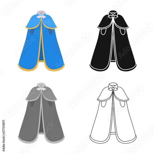 Vector illustration of cape and nobleman icon. Collection of cape and man stock vector illustration.