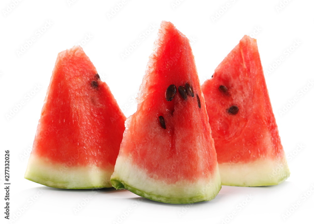 Fresh watermelon slices isolated on white background Fresh watermelon slices isolated on white background