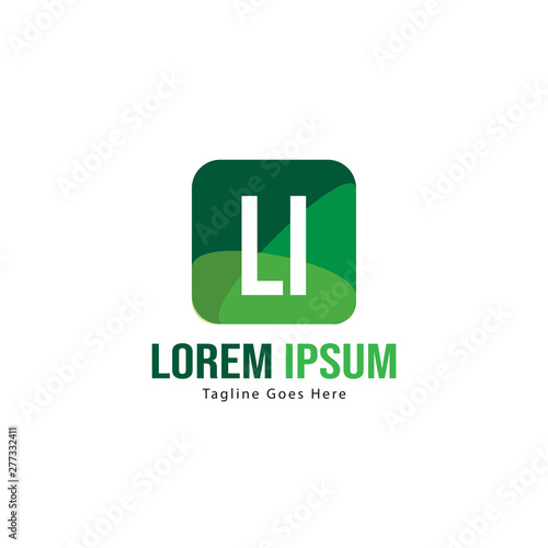 Initial LI logo template with modern frame. Minimalist LI letter logo vector illustration