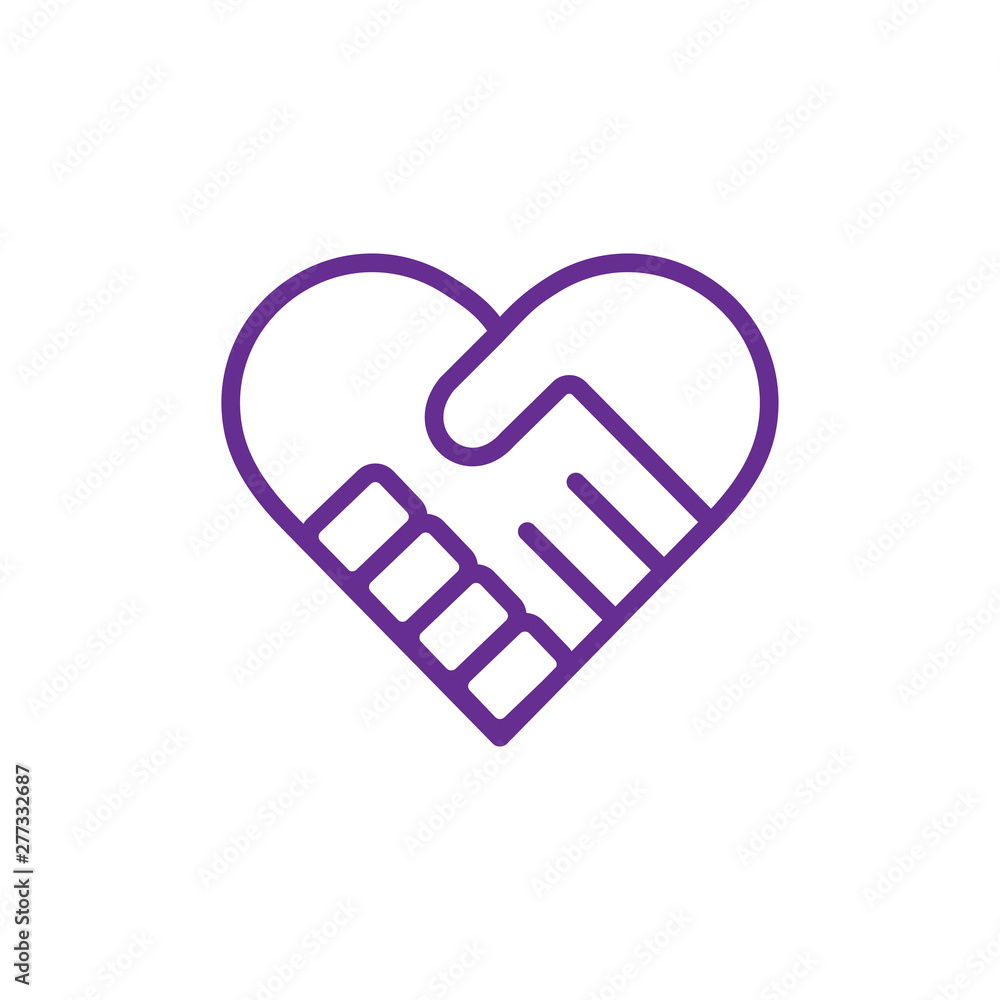 Handshake Heart symbol icon vector Handshake Heart symbol icon vector