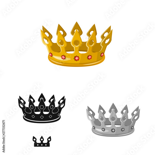 Isolated object of medieval and nobility symbol. Set of medieval and monarchy stock vector illustration.