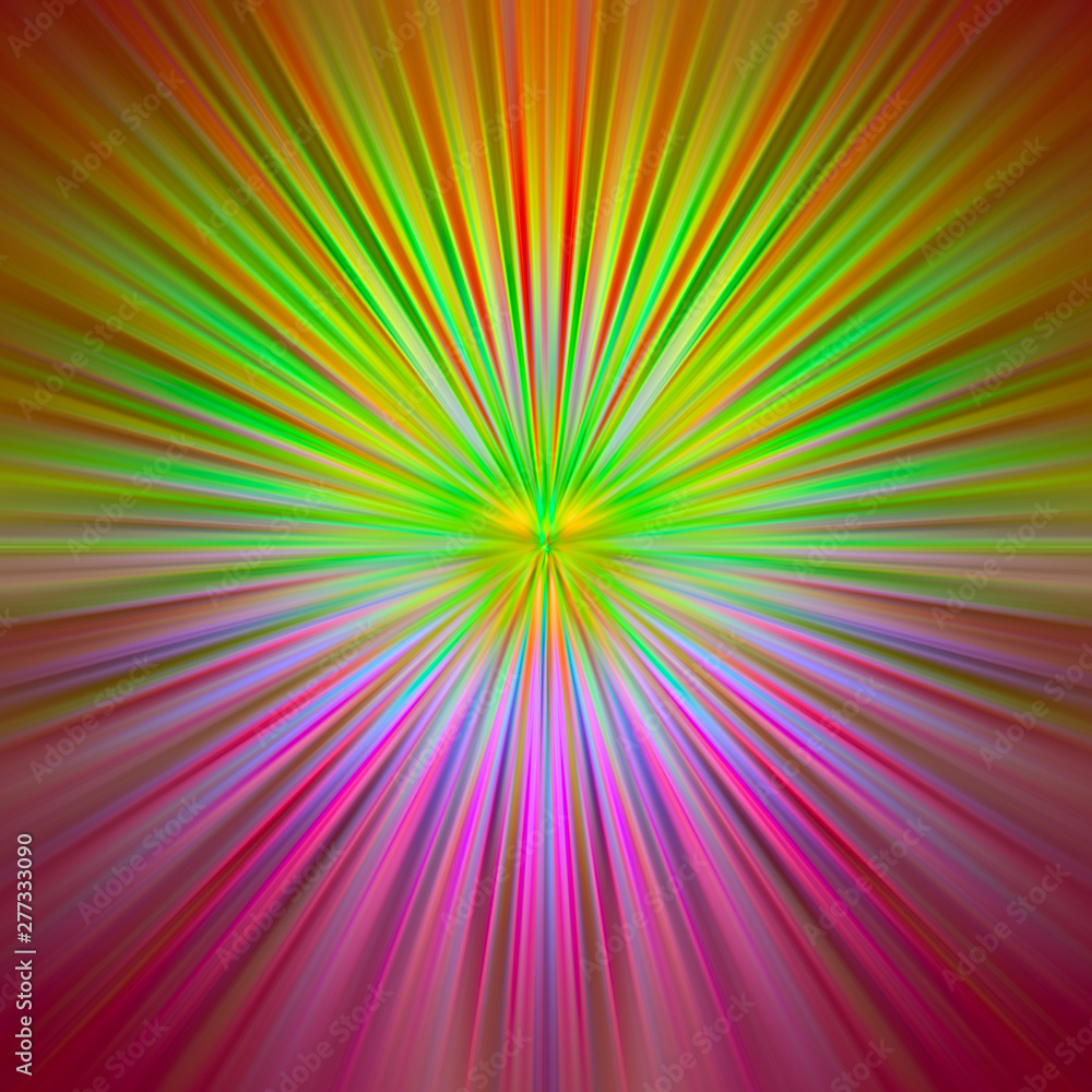 Bright rays of different colors shine from the center Bright rays of different colors shine from the center