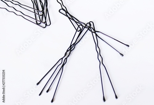 Women's hairpins on a white background