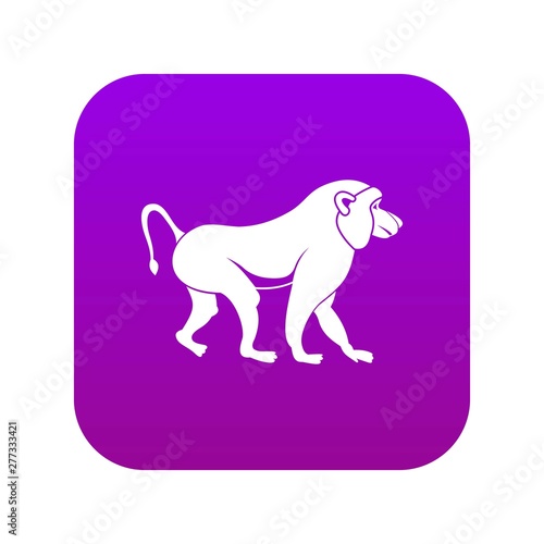 Japanese macaque icon digital purple for any design isolated on white vector illustration