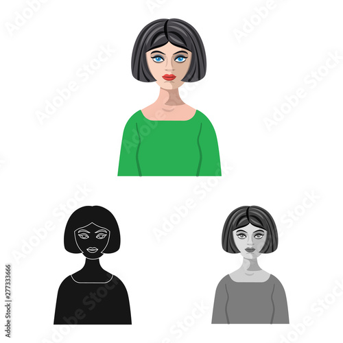 Isolated object of hairstyle and profession logo. Collection of hairstyle and character stock symbol for web.