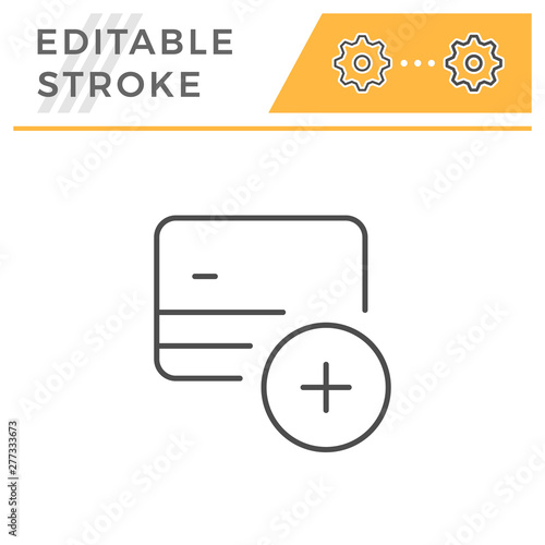 Credit card add editable stroke line icon