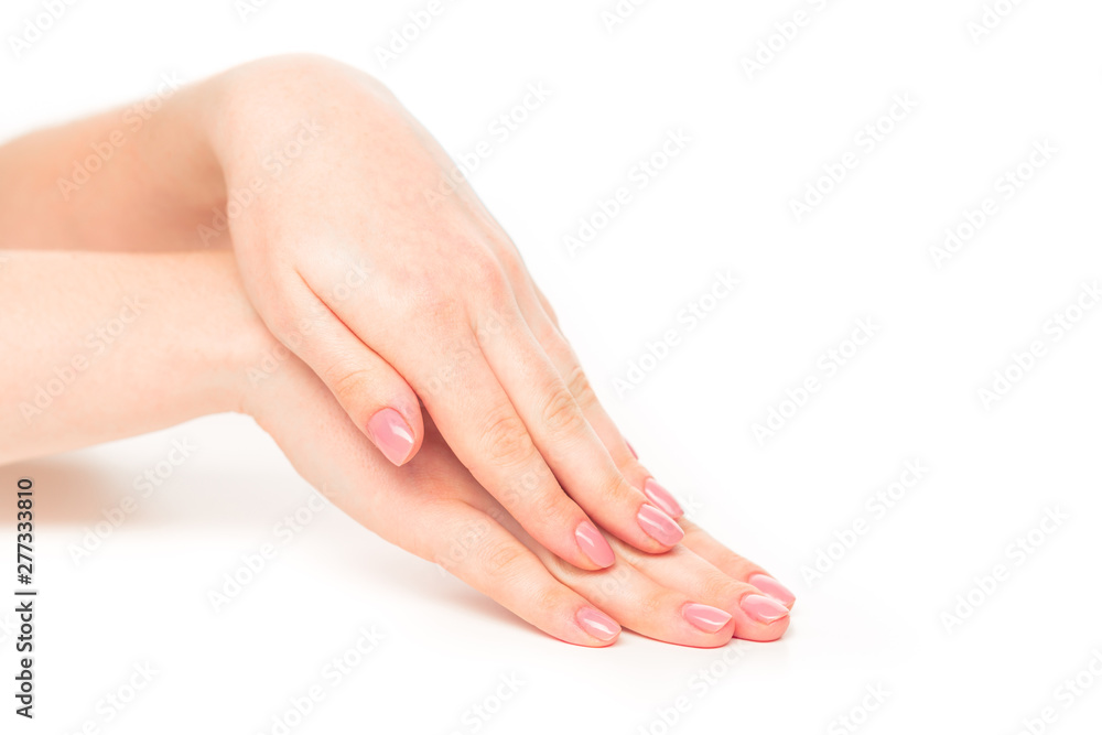 Beautiful Woman Hands. Female Hands Applying Cream, Lotion. Spa and Manicure concept